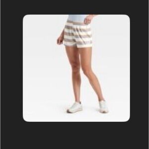 Grayson Threads Tan and White Striped Athletic Shorts